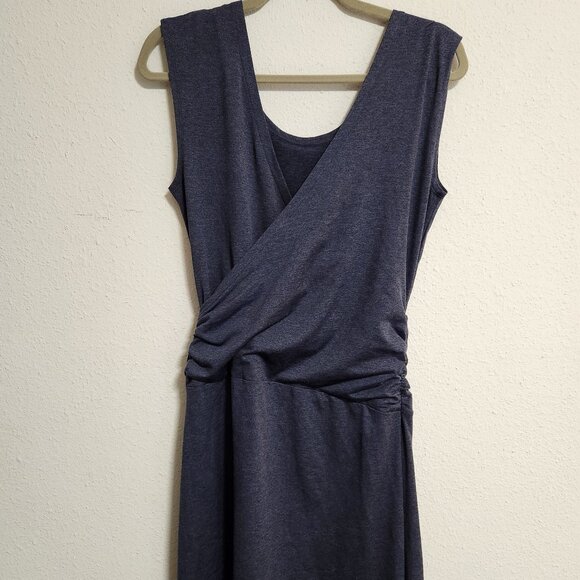 Patagonia Heather Blue Wrap Midi Dress NENA Size Medium - Picture 1 of 5